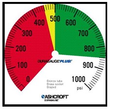 Pressure gauge on sale range standard